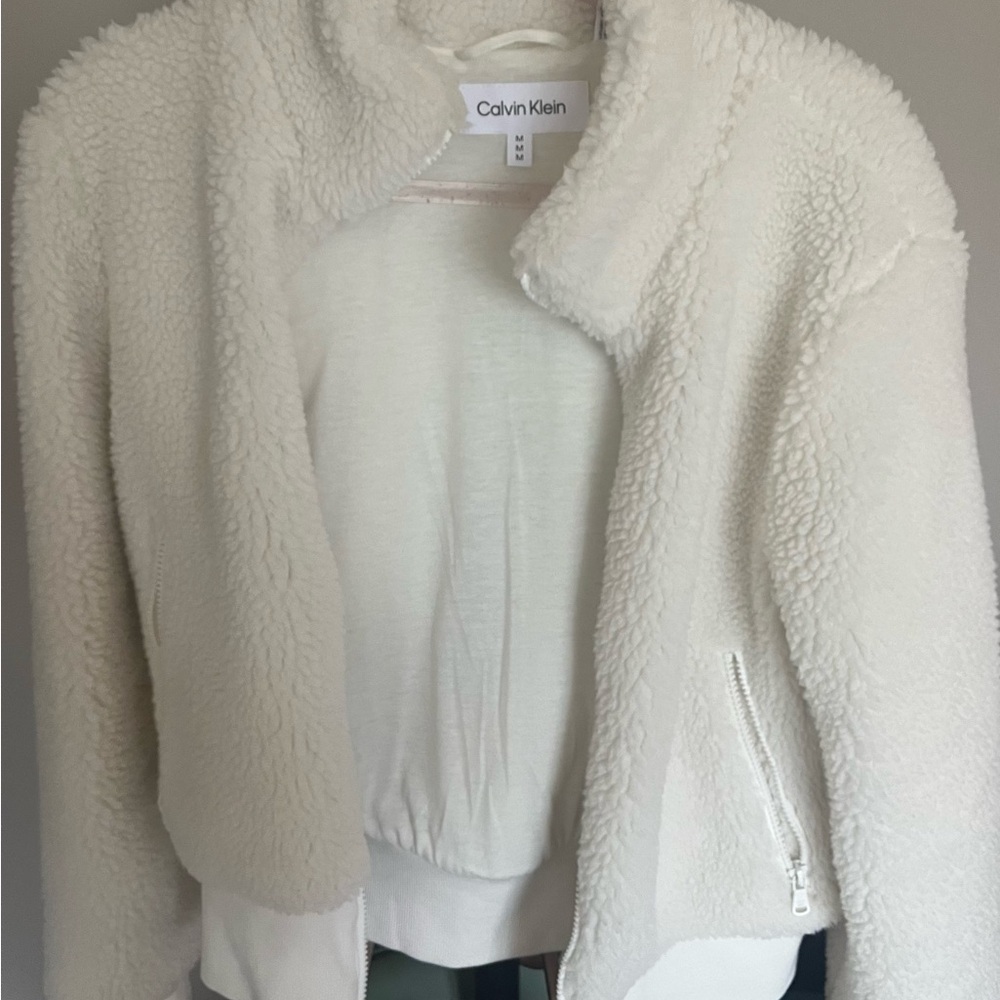 Calvin Klein Off-White Teddy Sherpa Jacket